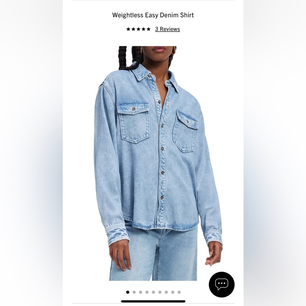 Good American weightless easy denim shirt size XL
